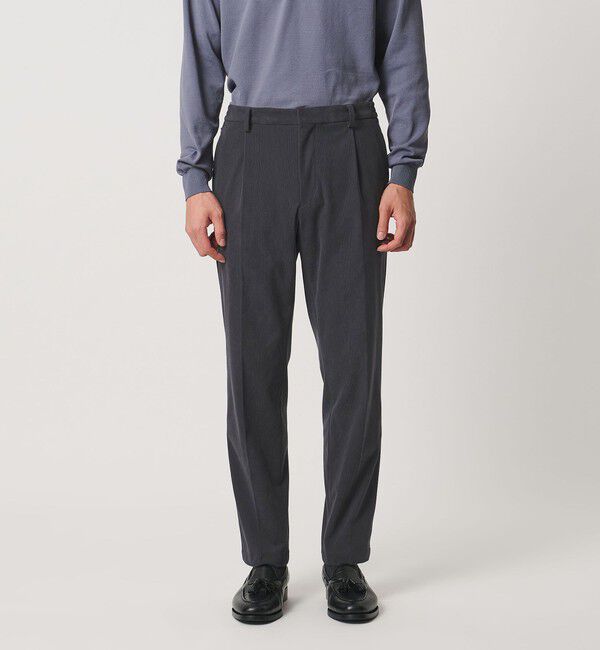 UNITED ARROWS「ライト コーデュロイ １プリーツ テーパード パンツ UA COZY ウォッシャブル ヨコストレッチ」|スラックス|