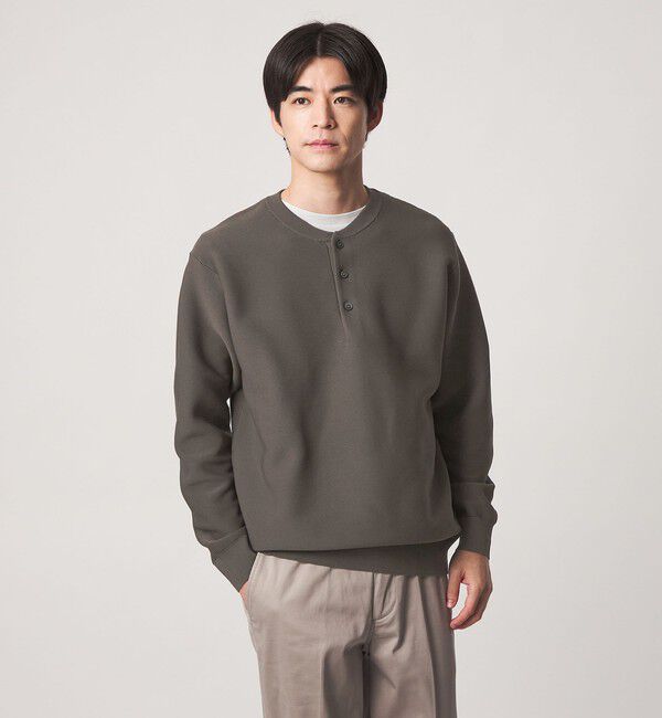UNITED ARROWS green label relaxing「【WEB限定】ガーター編み ヘンリーネック ニット」|ニット・セーター|