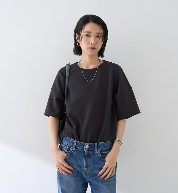 Rouge vif「【接触冷感】ストレッチダンボール半袖プルオーバー」|Tシャツ・カットソー|