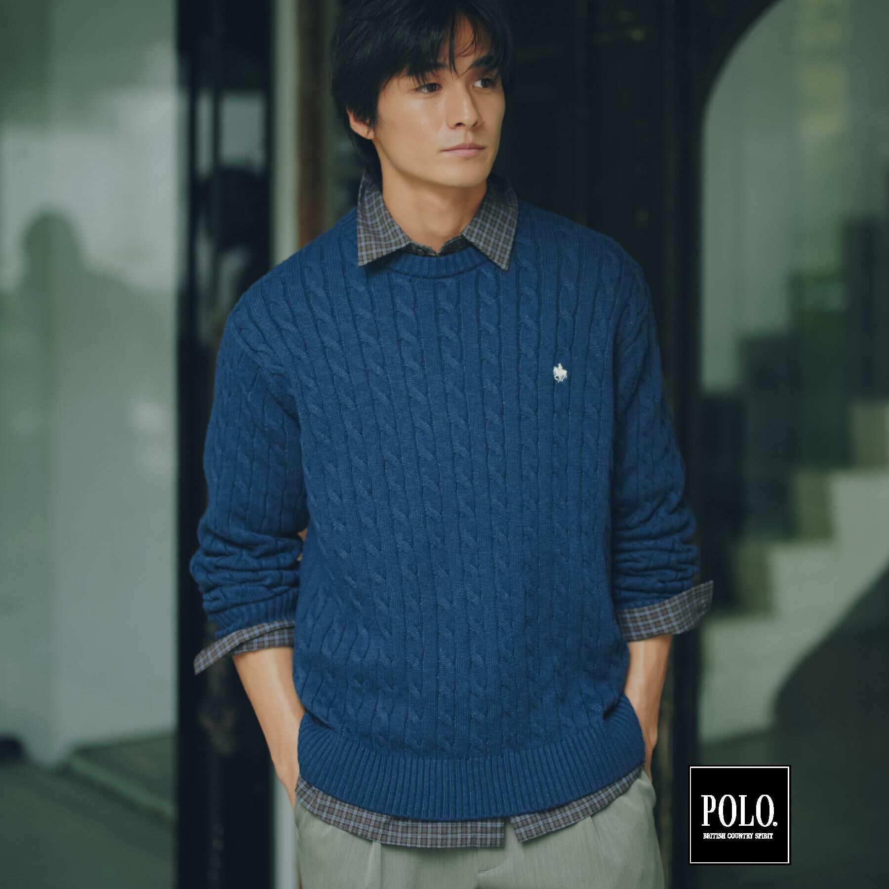 THE SHOP TK「POLO BCS / 別注ケーブルニット」|ニット・セーター|