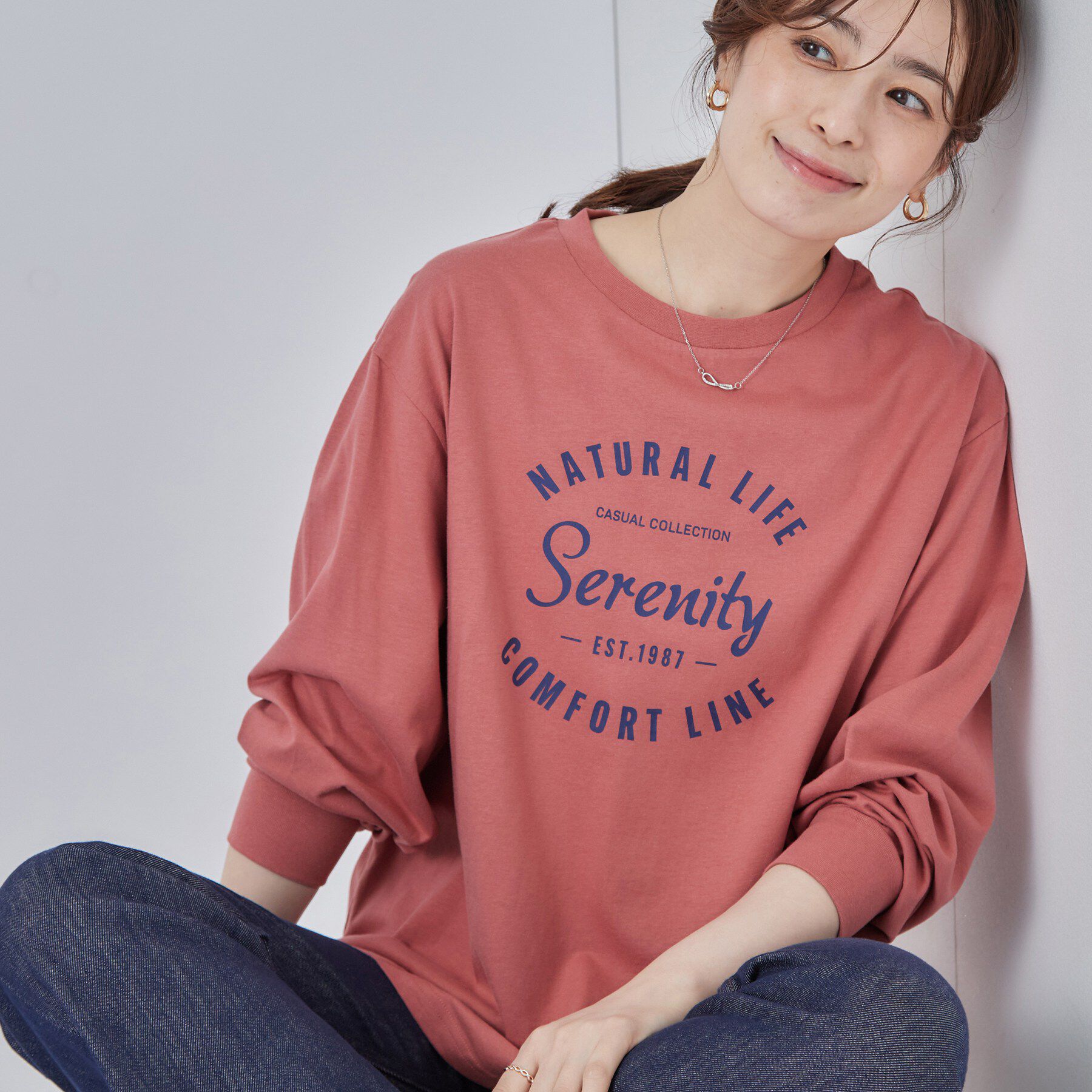 SHOO･LA･RUE「【高レビュー/S-LL】デイリー使いに 選べる6柄プリントロンT」|Tシャツ・カットソー|ピンク(471)