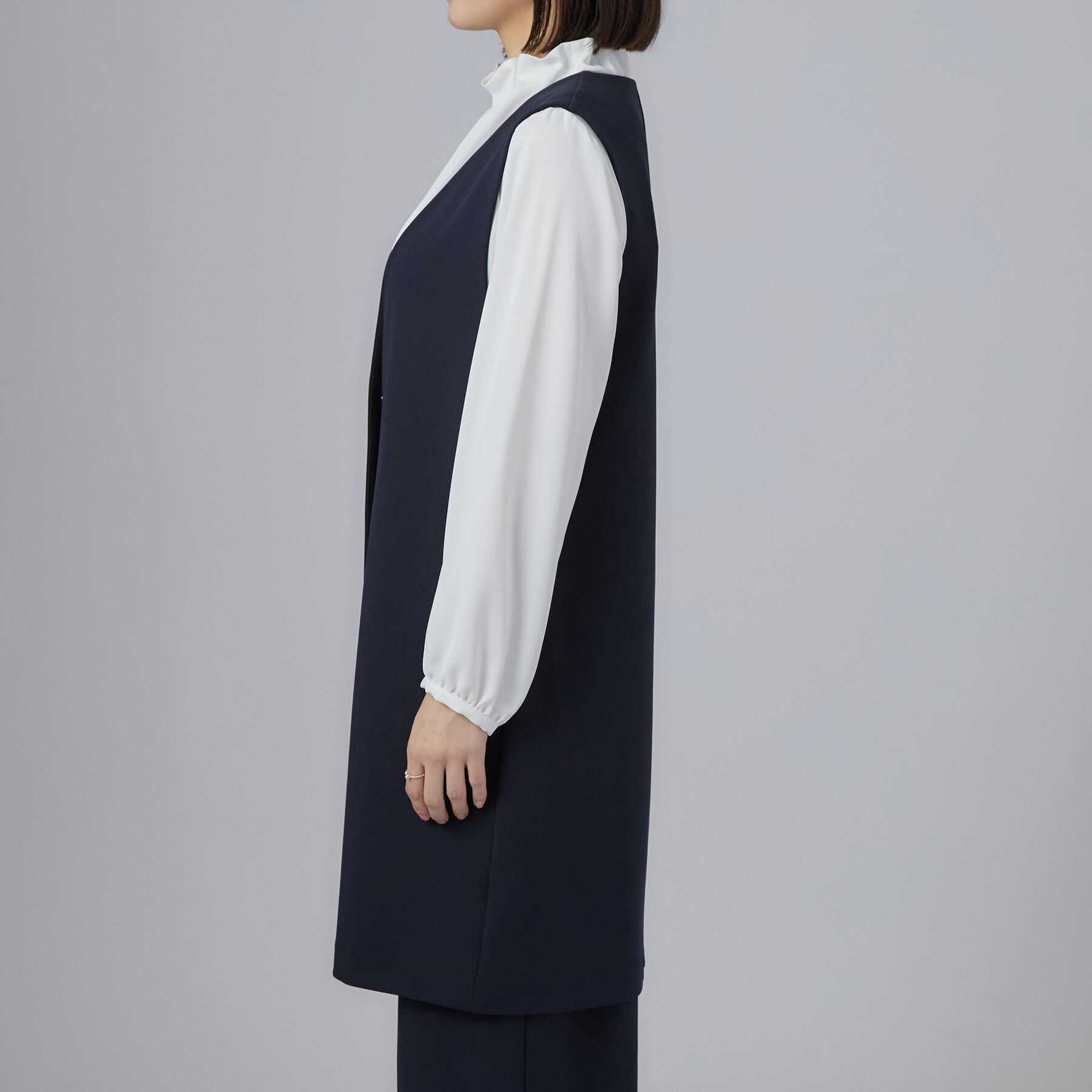 SHOO･LA･RUE「セレモニーカットジョーゼットロングジレ」|ベスト・ジレ|