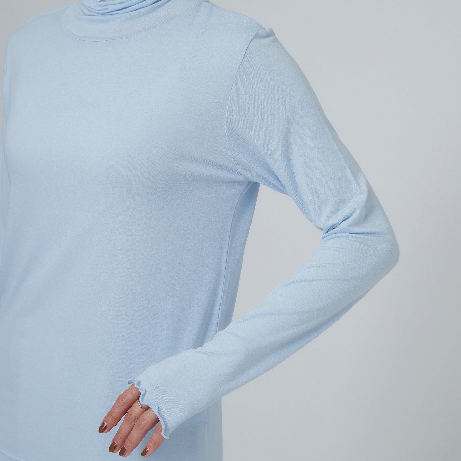 SHOO･LA･RUE「カシミアタッチ吸湿発熱ハイネックインナー」|Tシャツ・カットソー|