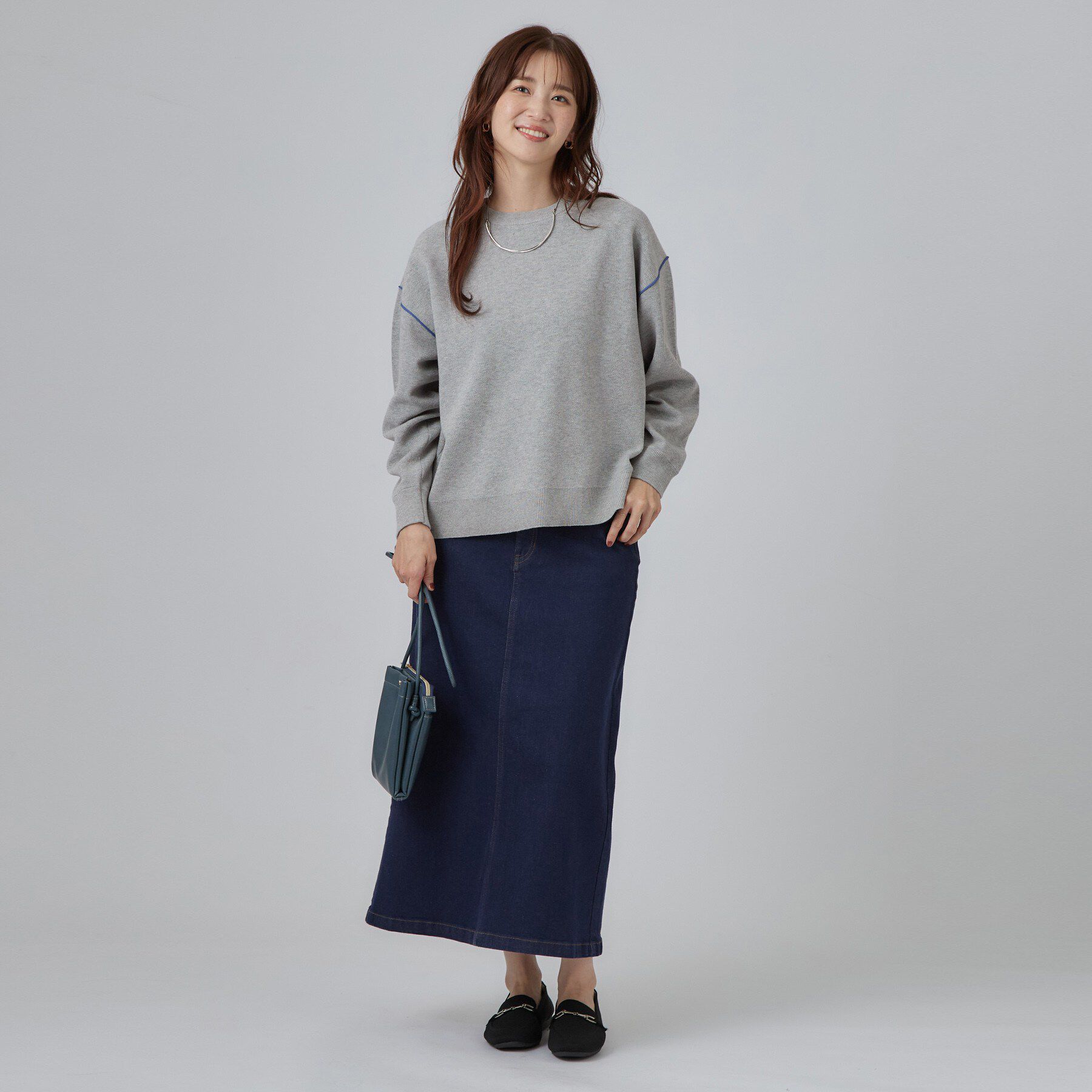 SHOO･LA･RUE「配色が目を引く　スウェットライクニット」|ニット・セーター|