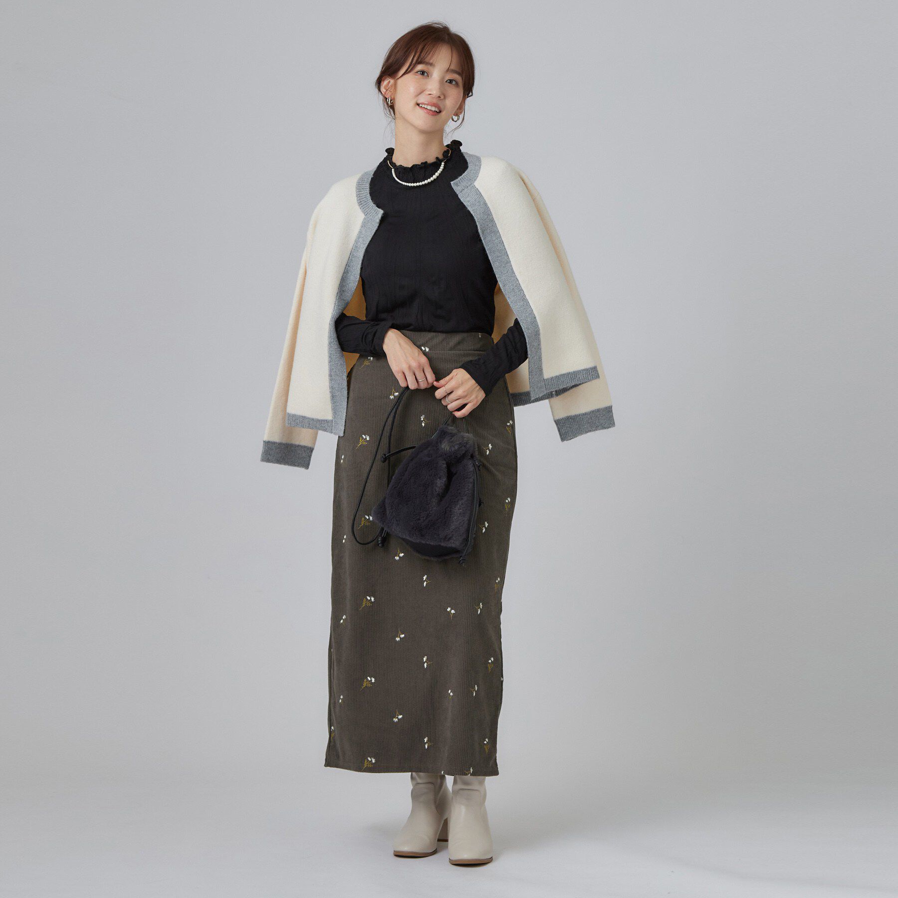 SHOO･LA･RUE「【S-LL】ワッシャー加工で抜け感を シャーリングハイネックインナー」|Tシャツ・カットソー|