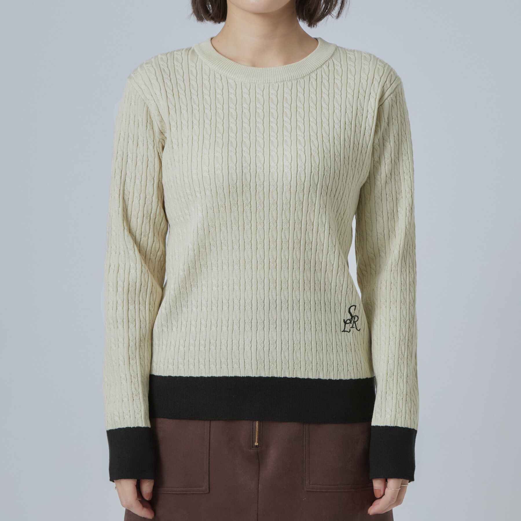 SHOO･LA･RUE「配色ケーブルニットTOPS」|ニット・セーター|