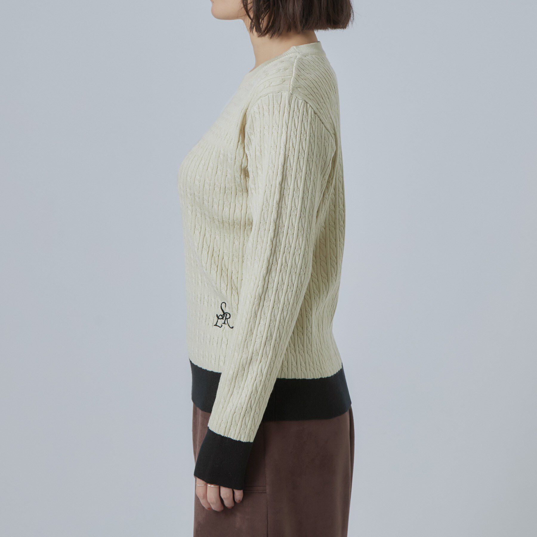SHOO･LA･RUE「配色ケーブルニットTOPS」|ニット・セーター|