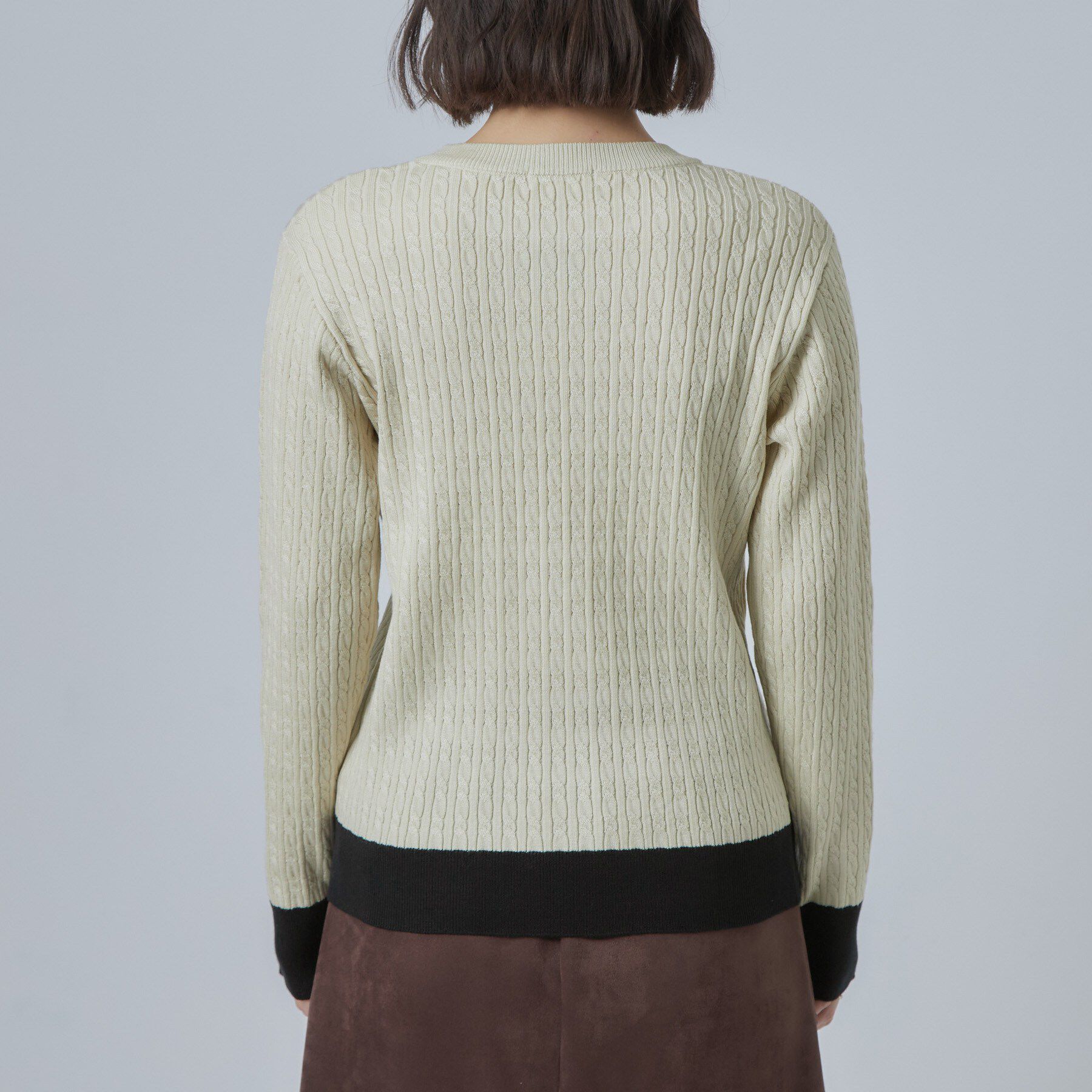 SHOO･LA･RUE「配色ケーブルニットTOPS」|ニット・セーター|