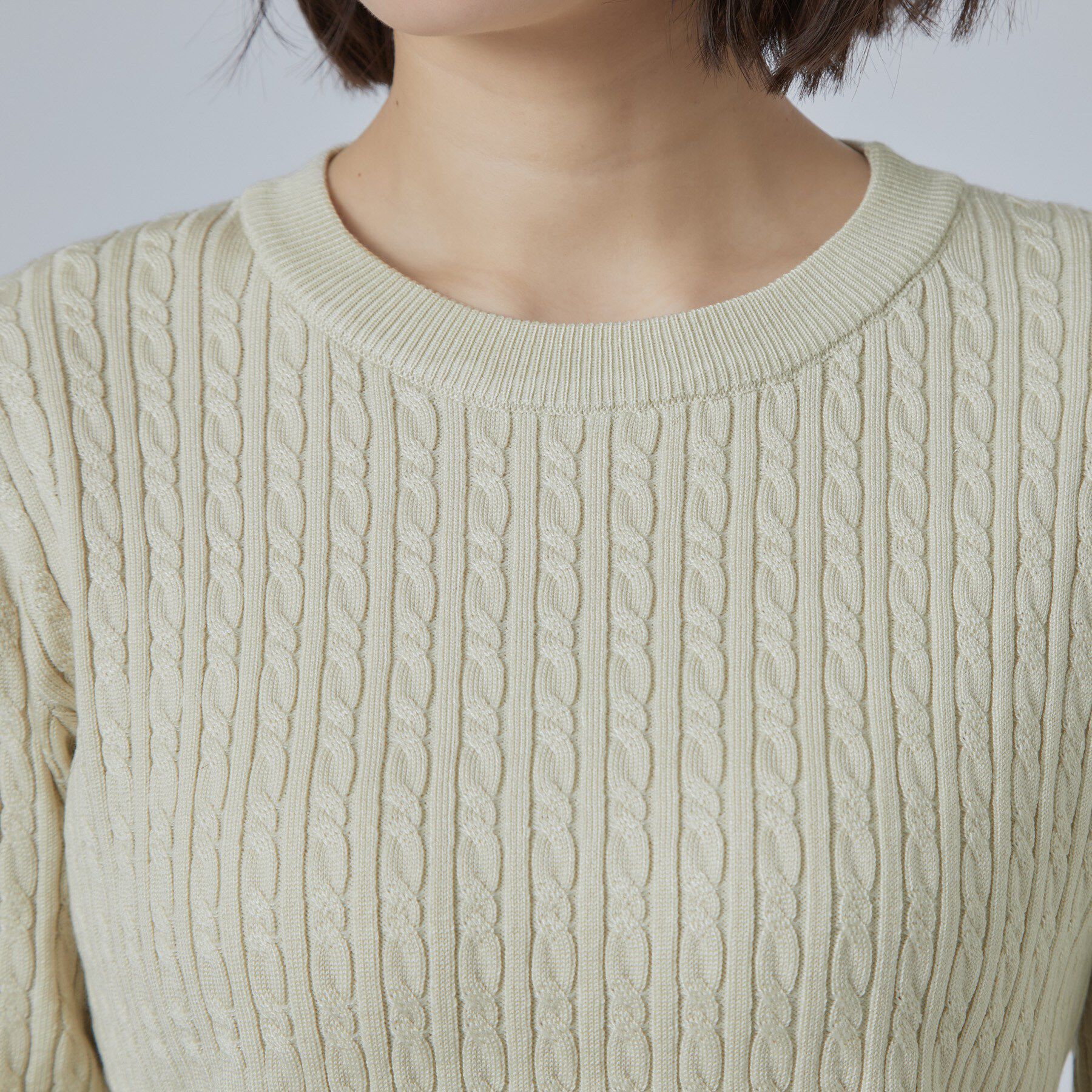 SHOO･LA･RUE「配色ケーブルニットTOPS」|ニット・セーター|