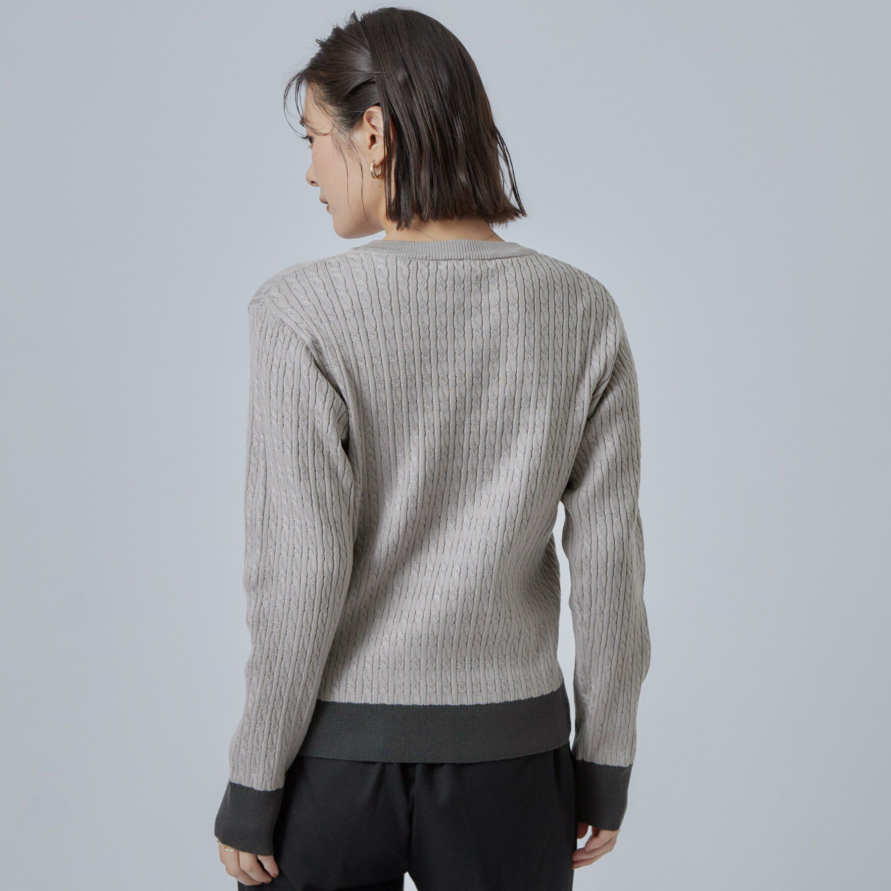 SHOO･LA･RUE「配色ケーブルニットTOPS」|ニット・セーター|