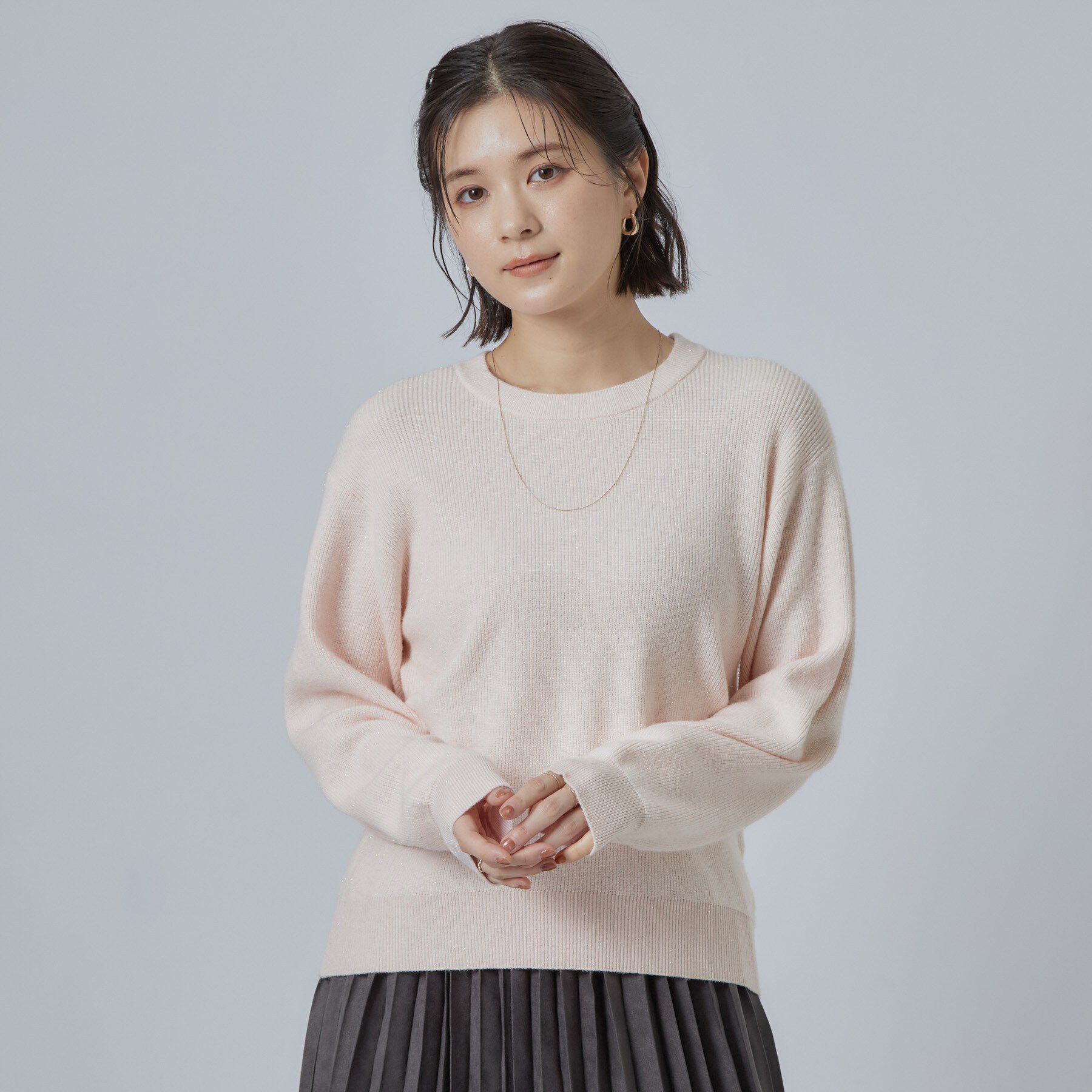 SHOO･LA･RUE「華やかきらきらアンジェリーナ片畔TOPS」|ニット・セーター|