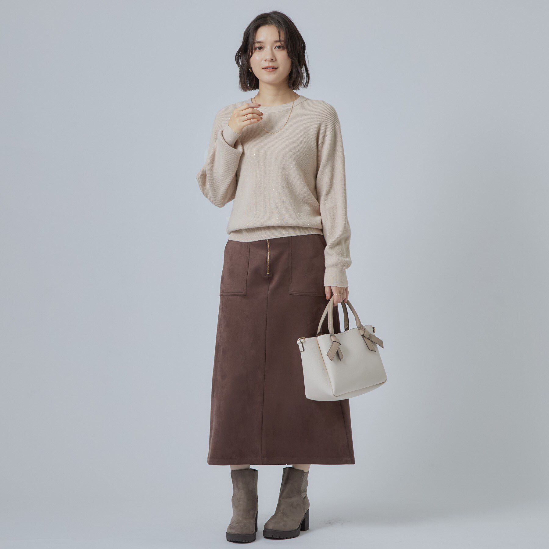 SHOO･LA･RUE「華やかきらきらアンジェリーナ片畔TOPS」|ニット・セーター|