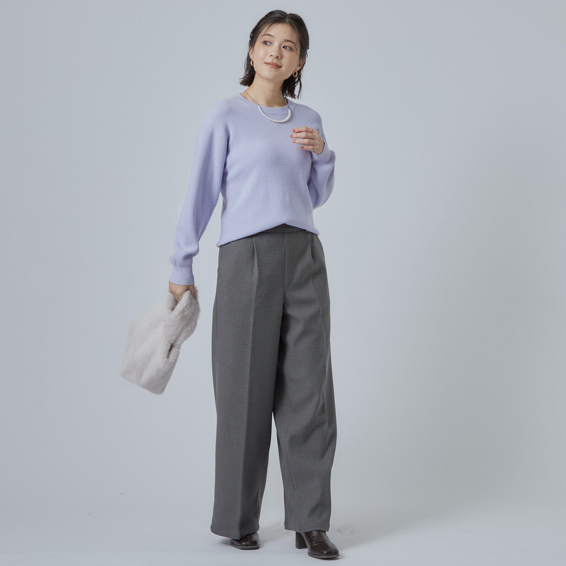 SHOO･LA･RUE「華やかきらきらアンジェリーナ片畔TOPS」|ニット・セーター|