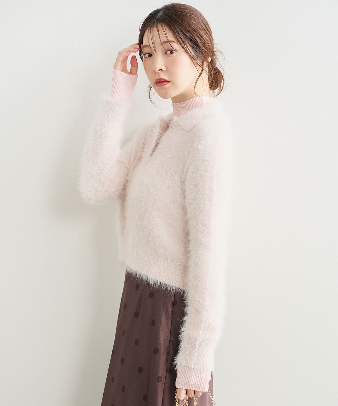 COCO DEAL「フェザーポロニットトップス」|ポロシャツ|