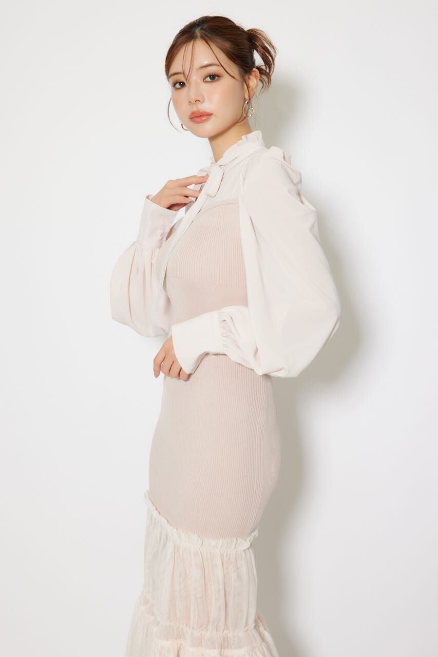 rienda「チュールドッキングニットマーメイドワンピース」|ワンピース|