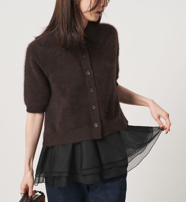 UNITED ARROWS「フォックスカシミヤ オーガンジーコンビ ポロニット」|ニット・セーター|