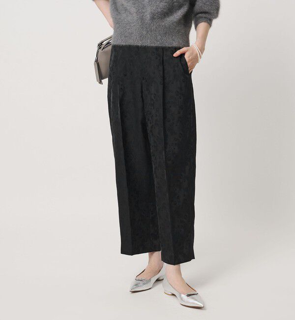 UNITED ARROWS「ペイズリー ジャガード テーパードパンツ」|スラックス|BLACK