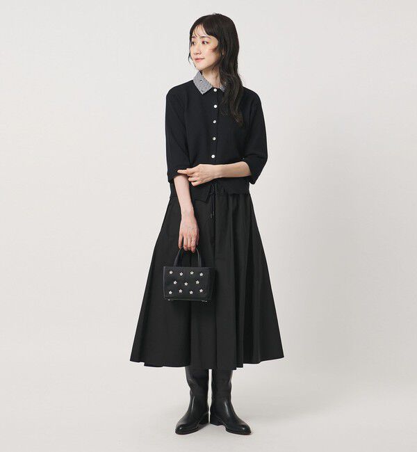 UNITED ARROWS「4WAY エンブロイダリー シャツ コンビ ニット ‐ウォッシャブル‐」|カーディガン|