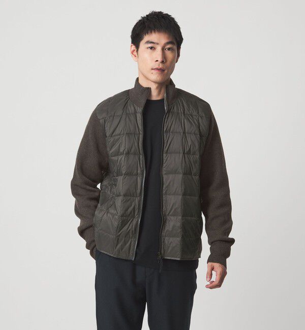 UNITED ARROWS green label relaxing「＜TAION＞ニット スリーブ ダウンジャケット」|ダウン|DK.GRAY