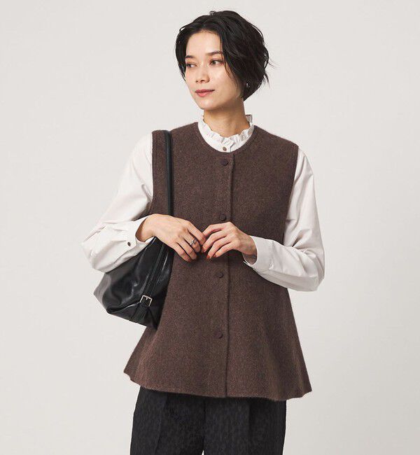 UNITED ARROWS green label relaxing「FOXブレンド セッケツ ニット ジレ」|ベスト・ジレ|DK.BROWN