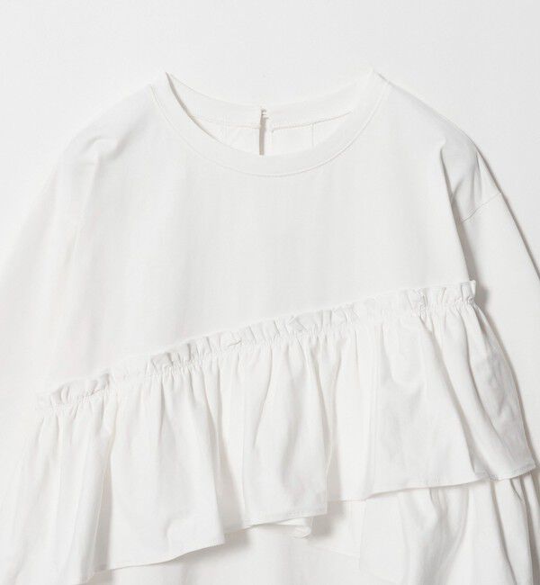 UNITED ARROWS green label relaxing「【WEB限定】＜at ease＞フロント フリル ロングスリーブ カットソー UVカット」|Tシャツ・カットソー|