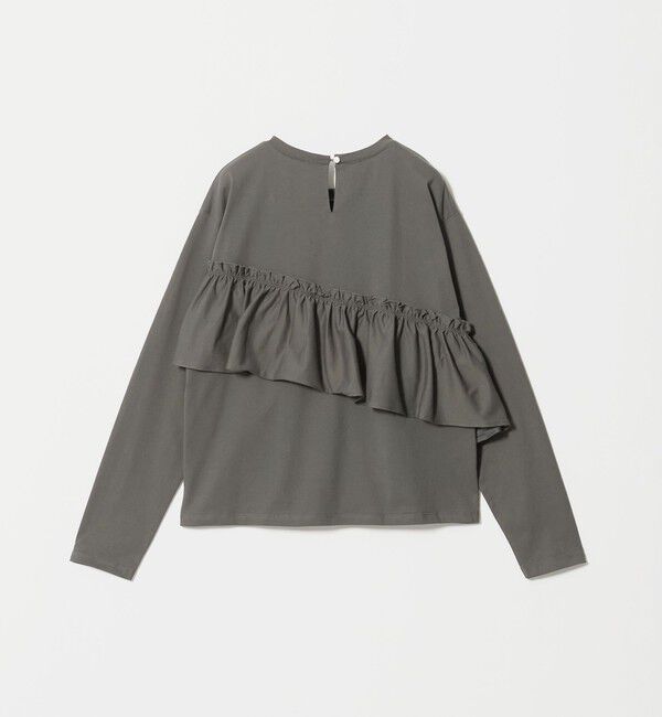 UNITED ARROWS green label relaxing「【WEB限定】＜at ease＞フロント フリル ロングスリーブ カットソー UVカット」|Tシャツ・カットソー|