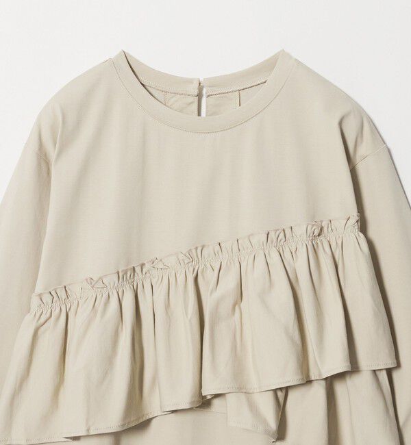 UNITED ARROWS green label relaxing「【WEB限定】＜at ease＞フロント フリル ロングスリーブ カットソー UVカット」|Tシャツ・カットソー|
