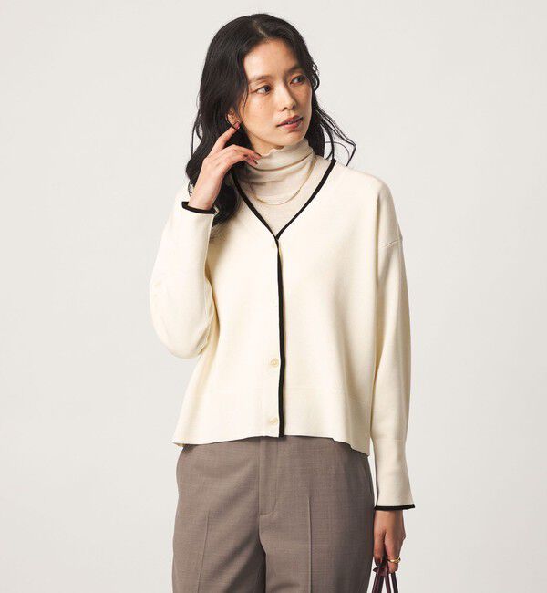 UNITED ARROWS green label relaxing「ウール スムース ワイド Vネック カーディガン ウォッシャブル」|カーディガン|