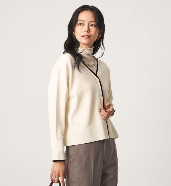 UNITED ARROWS green label relaxing「ウール スムース ワイド Vネック カーディガン ウォッシャブル」|カーディガン|