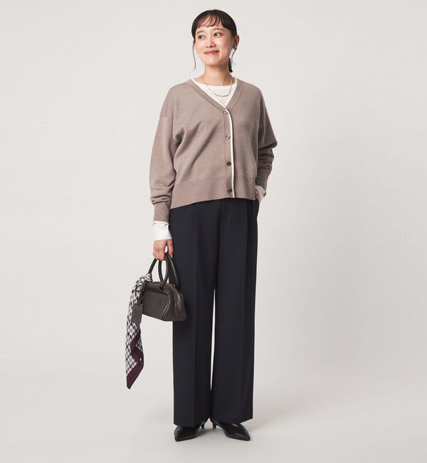 UNITED ARROWS green label relaxing「ウール スムース ワイド Vネック カーディガン ウォッシャブル」|カーディガン|