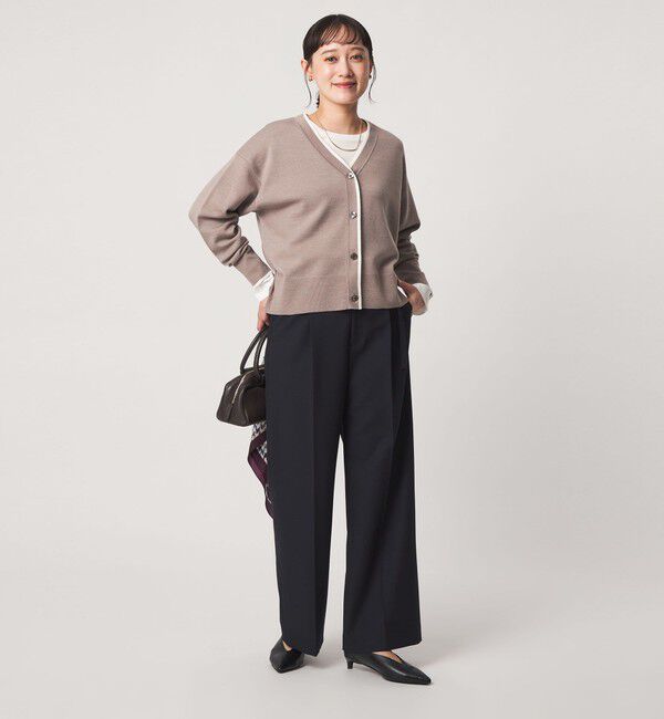 UNITED ARROWS green label relaxing「ウール スムース ワイド Vネック カーディガン ウォッシャブル」|カーディガン|