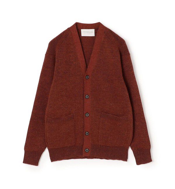 TOMORROWLAND MENS「TOMORROWLAND tricot アルパカ 片畦 Vネックカーディガン」|カーディガン|45 テラコッタ
