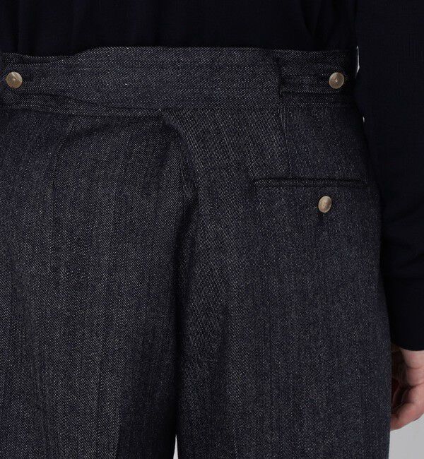 TOMORROWLAND MENS「ウールデニムルック バックグルカスラックス セットアップ対応」|スラックス|