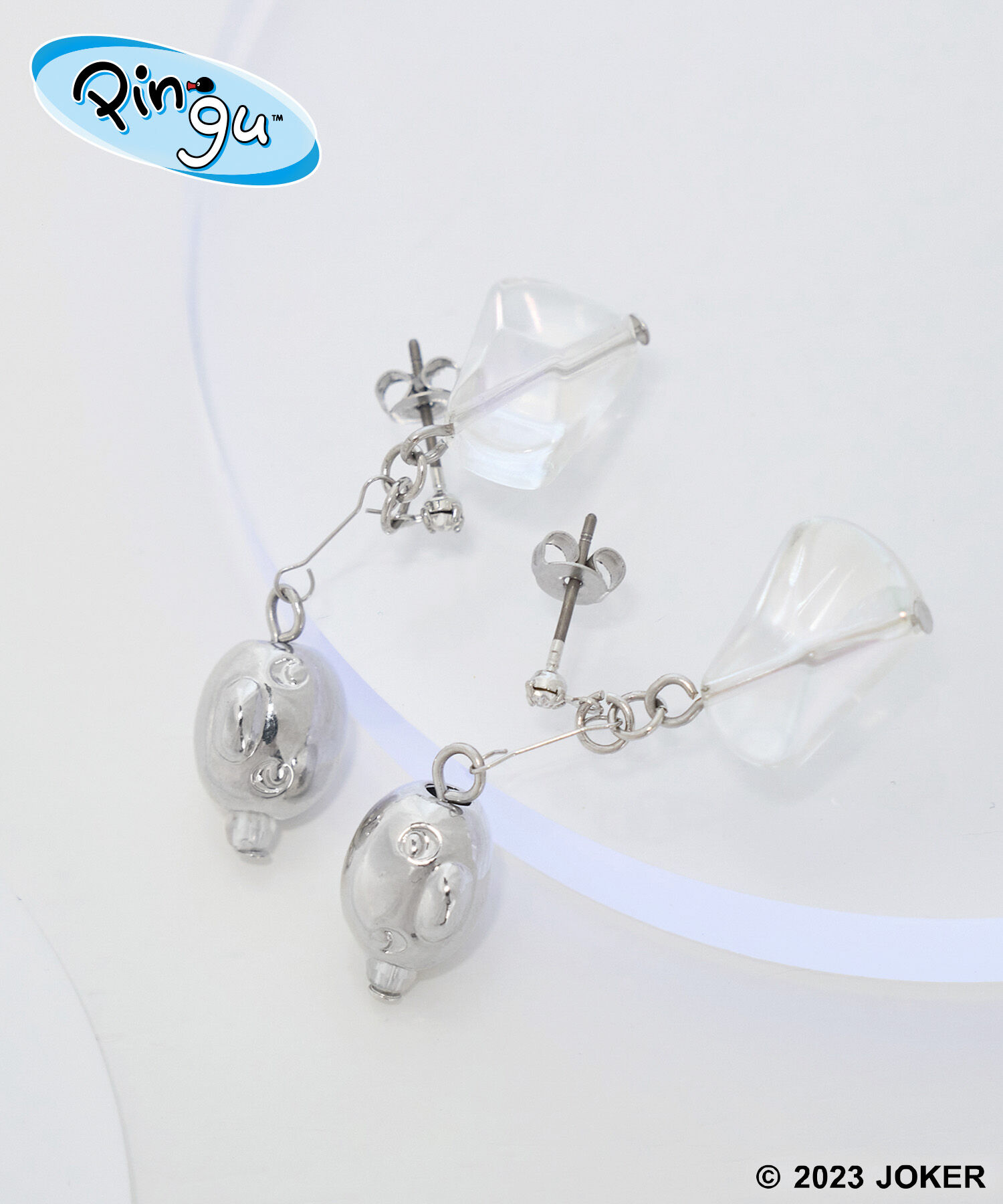 ROPE PICNIC PASSAGE「【Pingu &times; ROPE' PICNIC】ポーチ付きクリアカラーピングーフェイスピアス」|ピアス|シルバー(93)