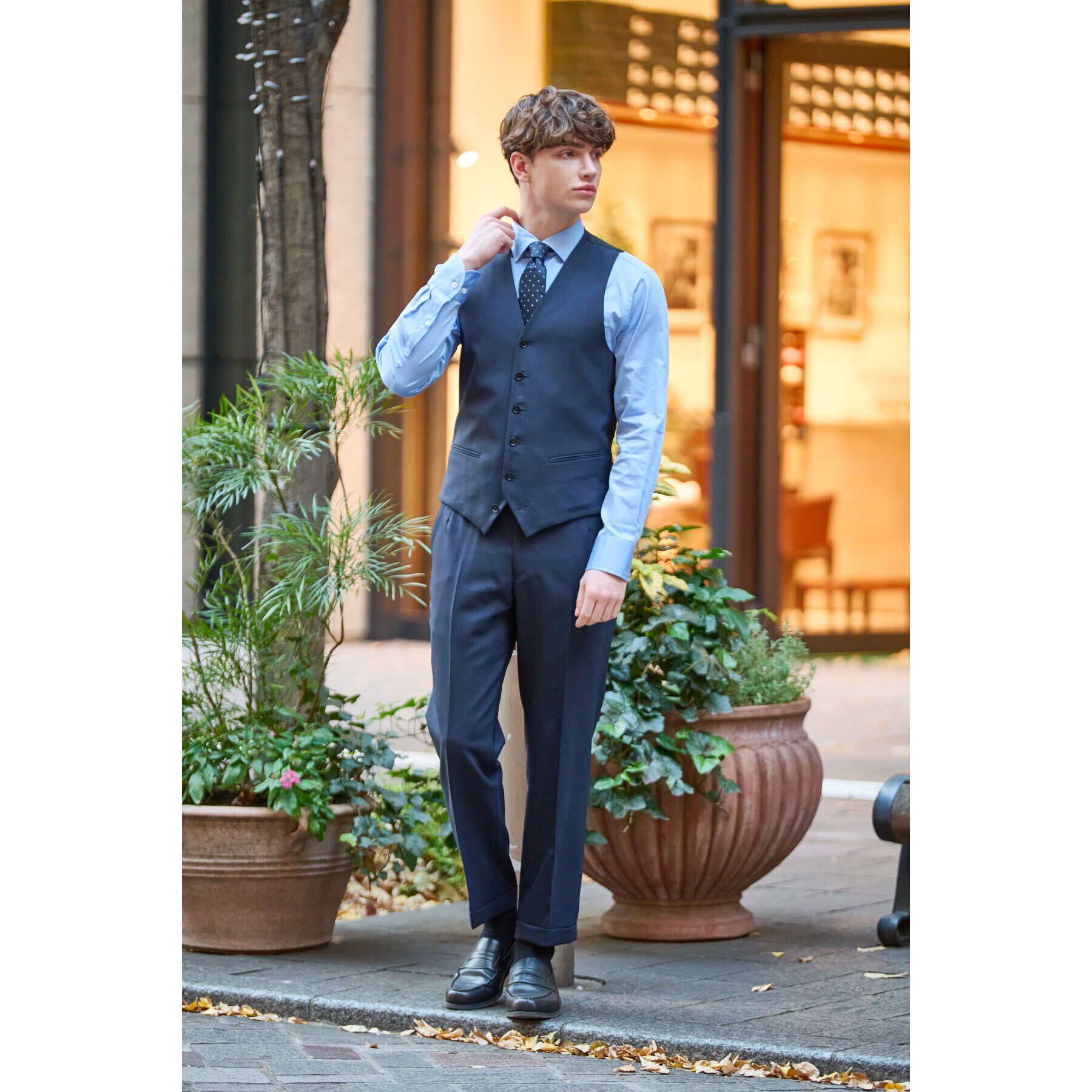 DRESSTERIOR「【春夏モデル】スリーピース ネイビージレ」|ベスト・ジレ|