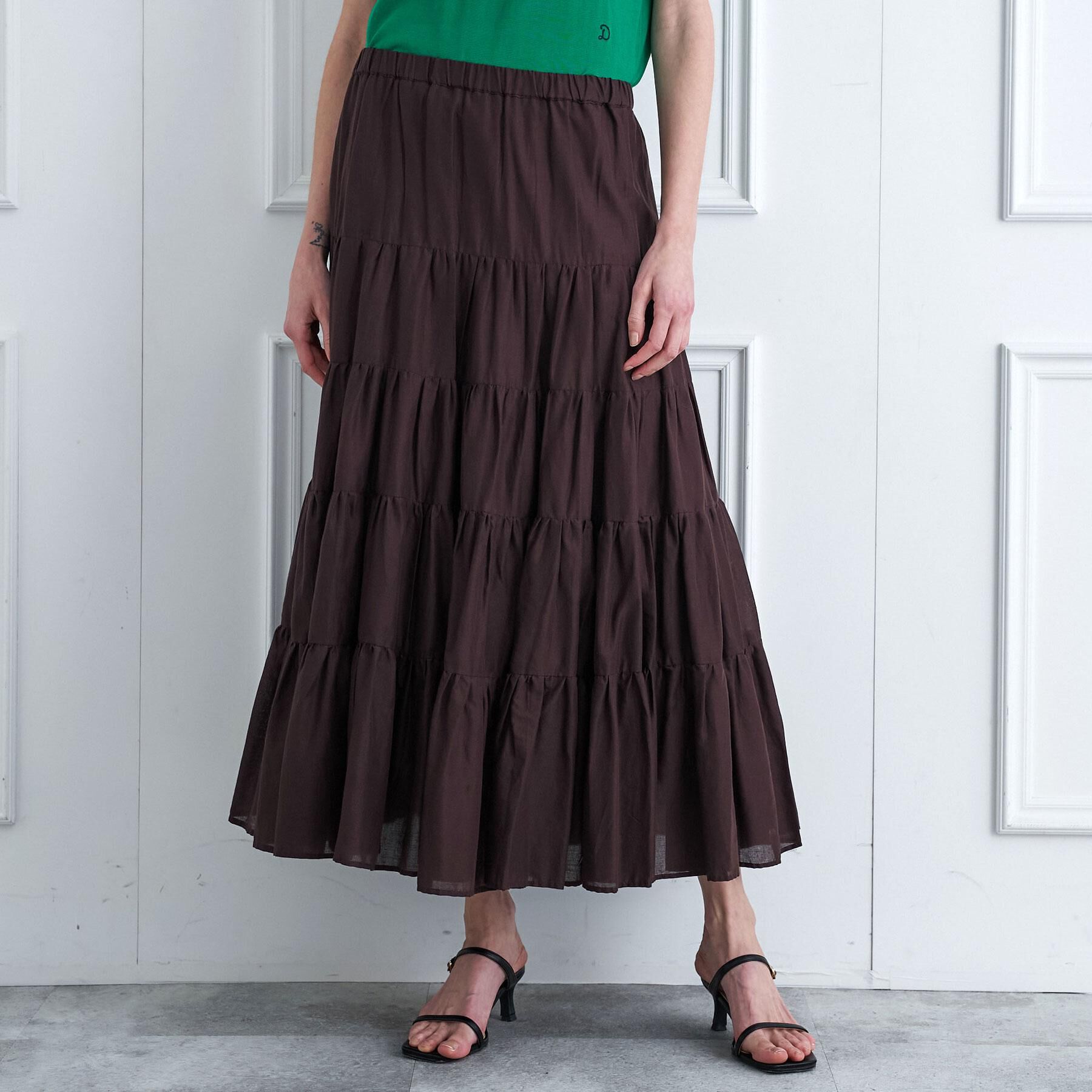 DRESSTERIOR「【再入荷】コットンボイルティアードスカート」|スカート|