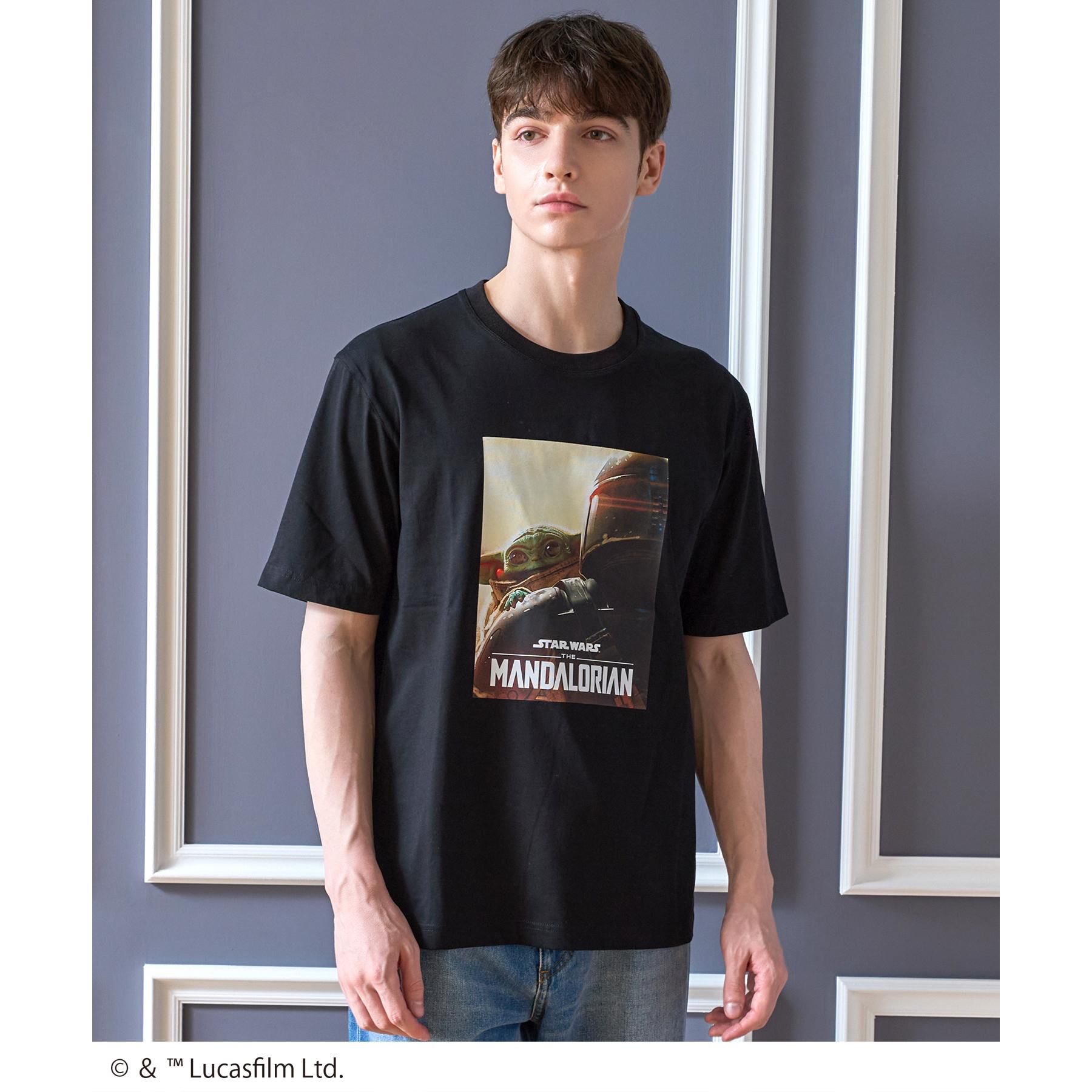 DRESSTERIOR「STAR WARS マンダロリアン・アンド・グローグー Tシャツ」|Tシャツ・カットソー|ブラック(019)