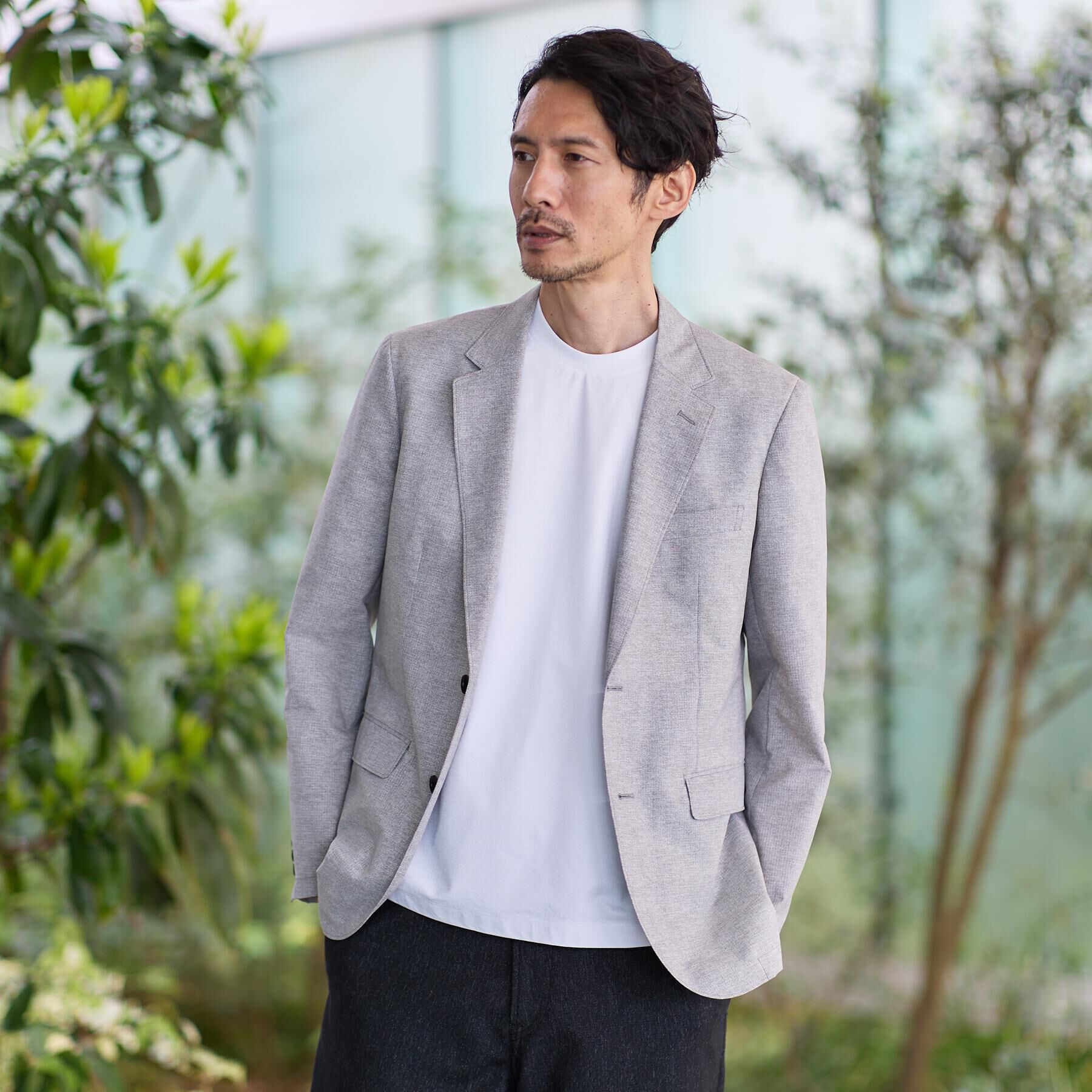 TAKEO KIKUCHI「【抗菌防臭】COOL DOTS（R）ドビープリント ジャケット」|テーラードジャケット|