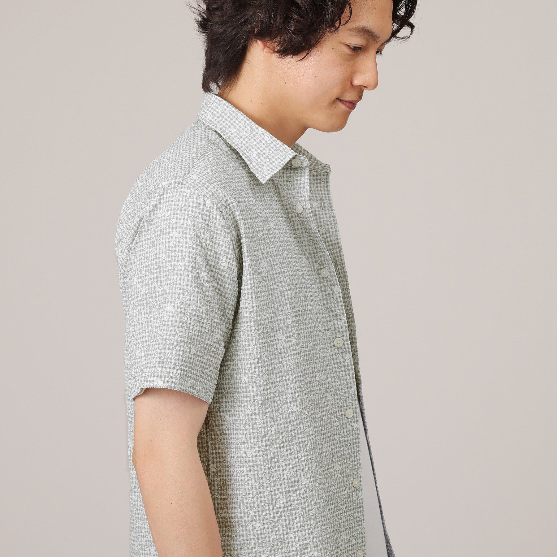 TAKEO KIKUCHI「【無地・チェック・ボタニカル柄】リップル シャツ」|シャツ・ブラウス|