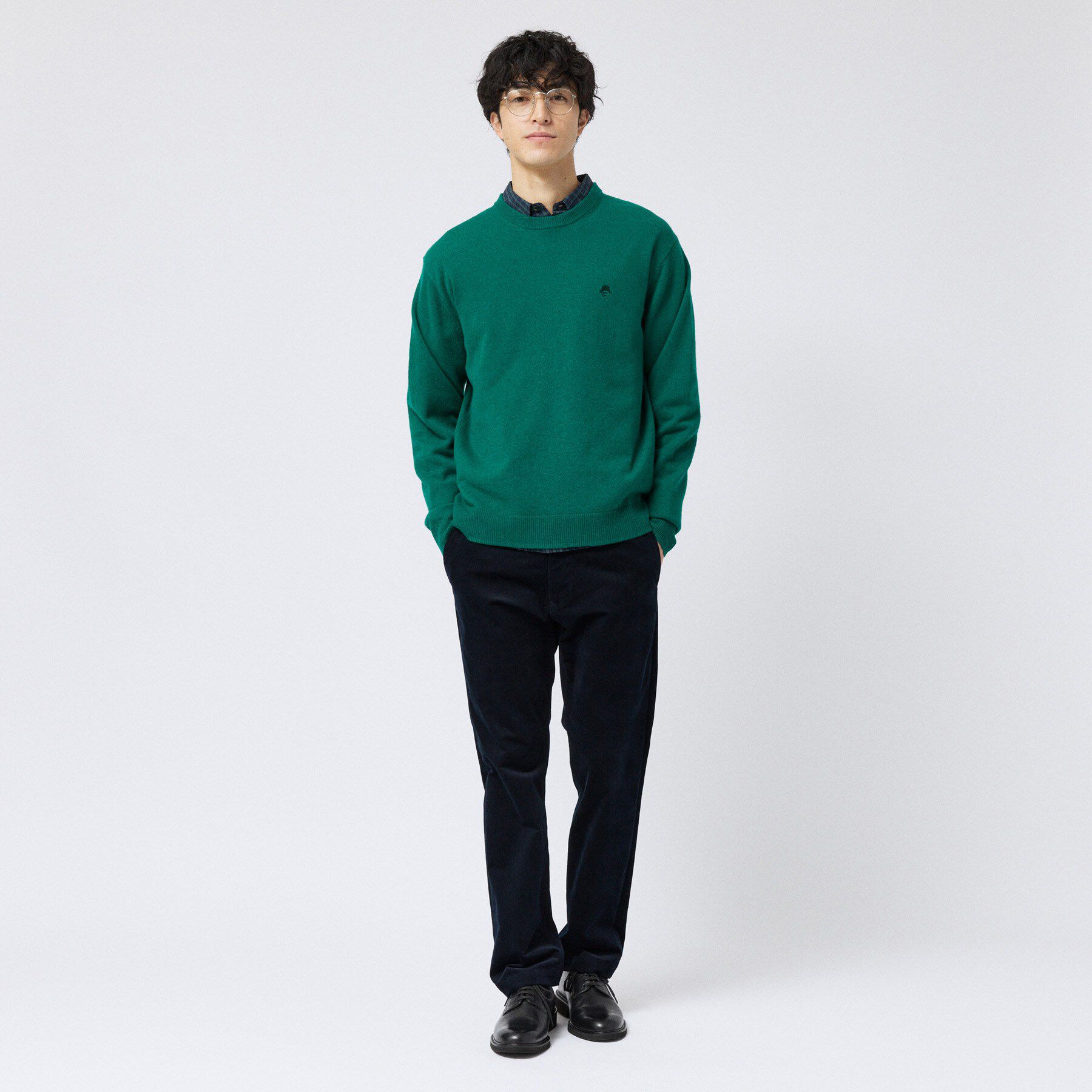TAKEO KIKUCHI「【日本製】ワンポイント カラーニット プルオーバー」|ニット・セーター|