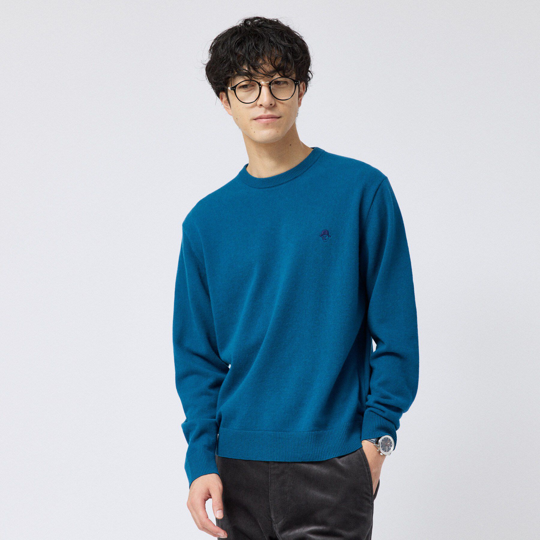 TAKEO KIKUCHI「【日本製】ワンポイント カラーニット プルオーバー」|ニット・セーター|