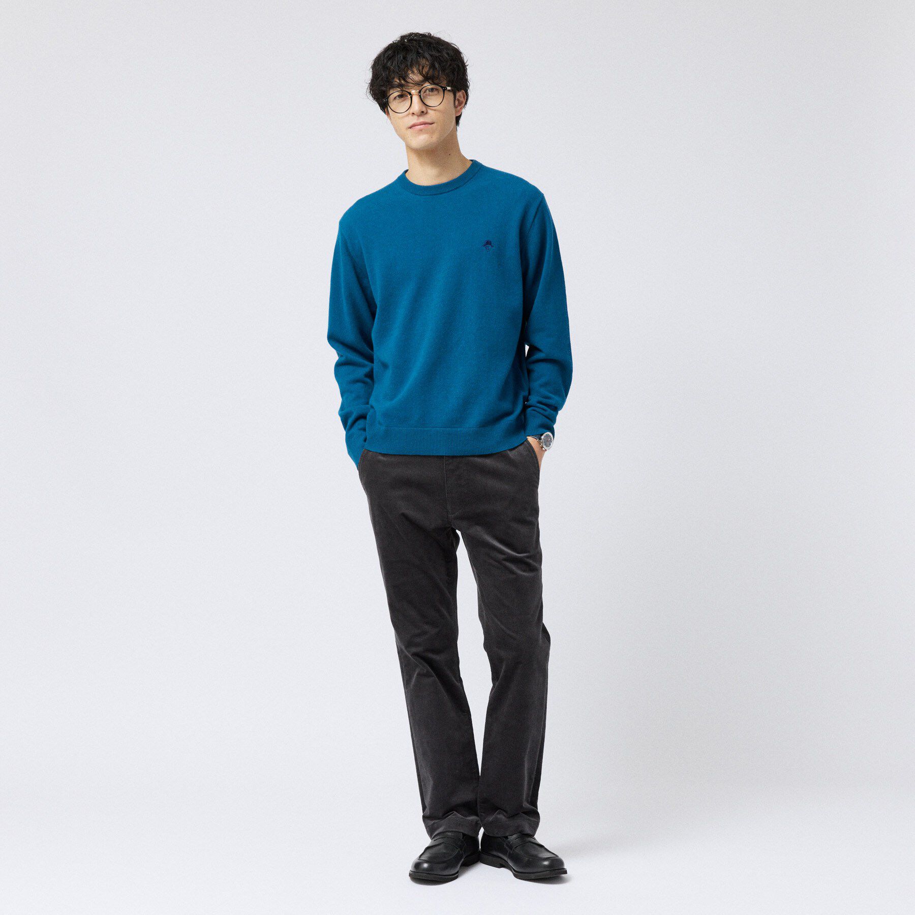 TAKEO KIKUCHI「【日本製】ワンポイント カラーニット プルオーバー」|ニット・セーター|