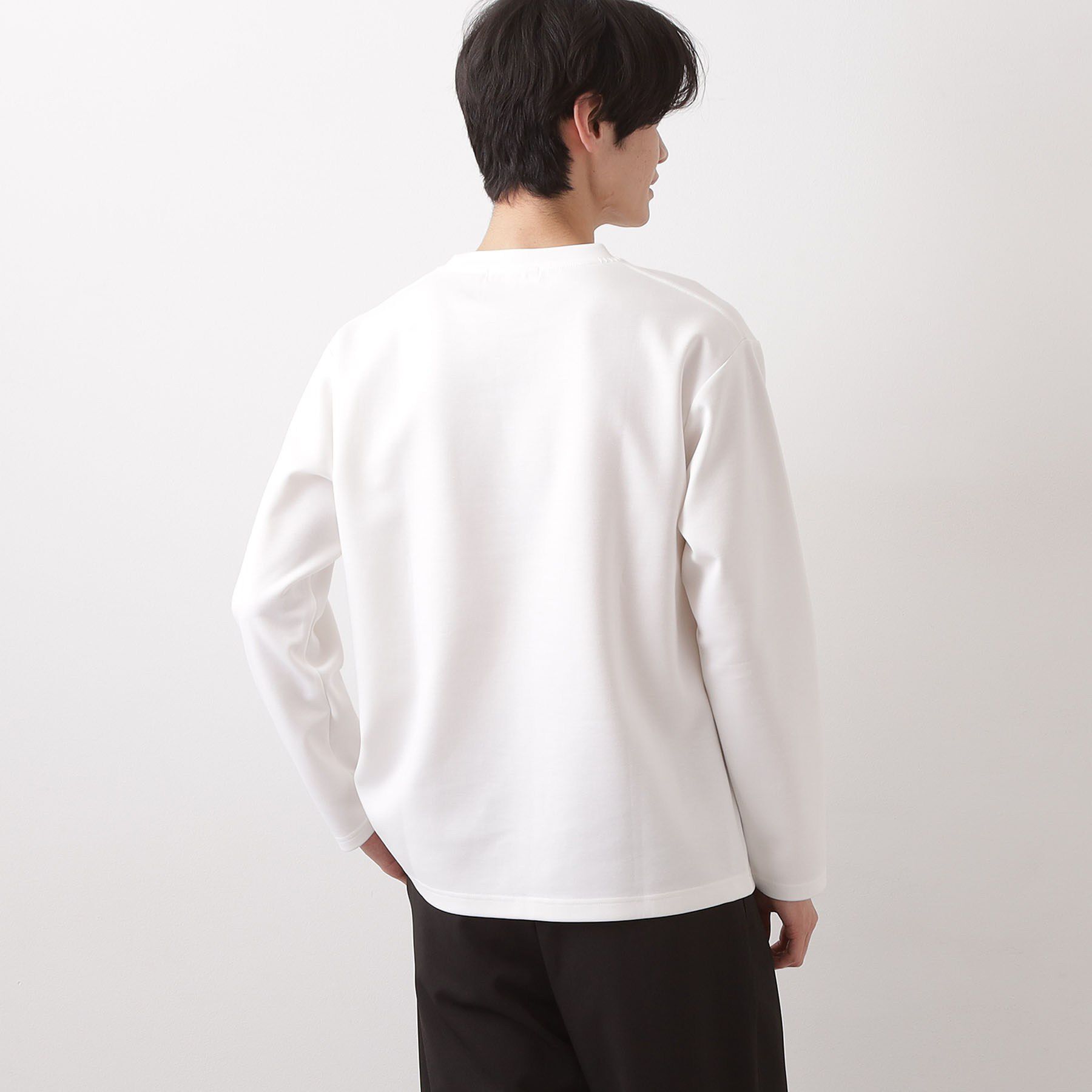 THE SHOP TK「【首元にさりげないアクセント】ステッチダンボールプルオーバー」|Tシャツ・カットソー|