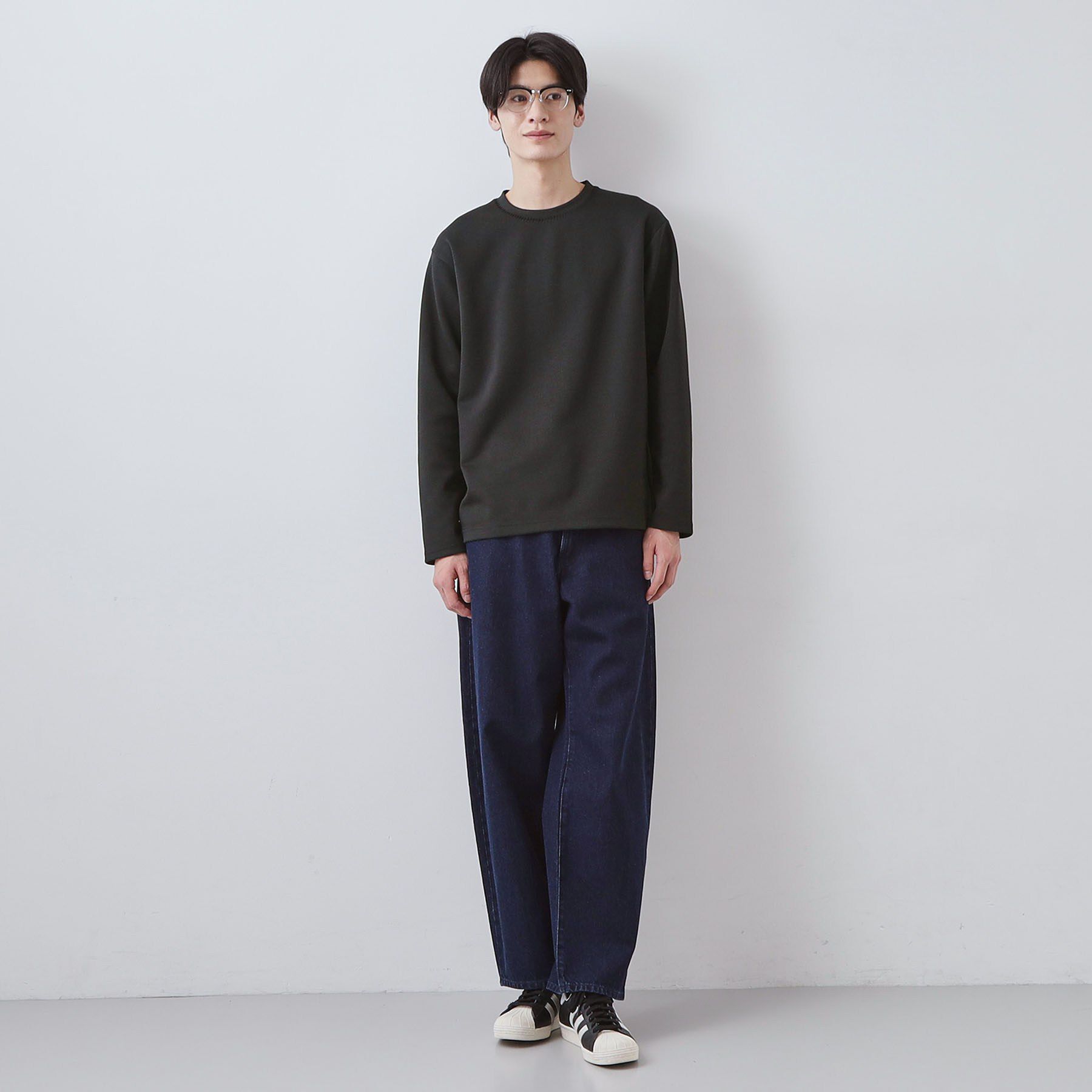 THE SHOP TK「【首元にさりげないアクセント】ステッチダンボールプルオーバー」|Tシャツ・カットソー|