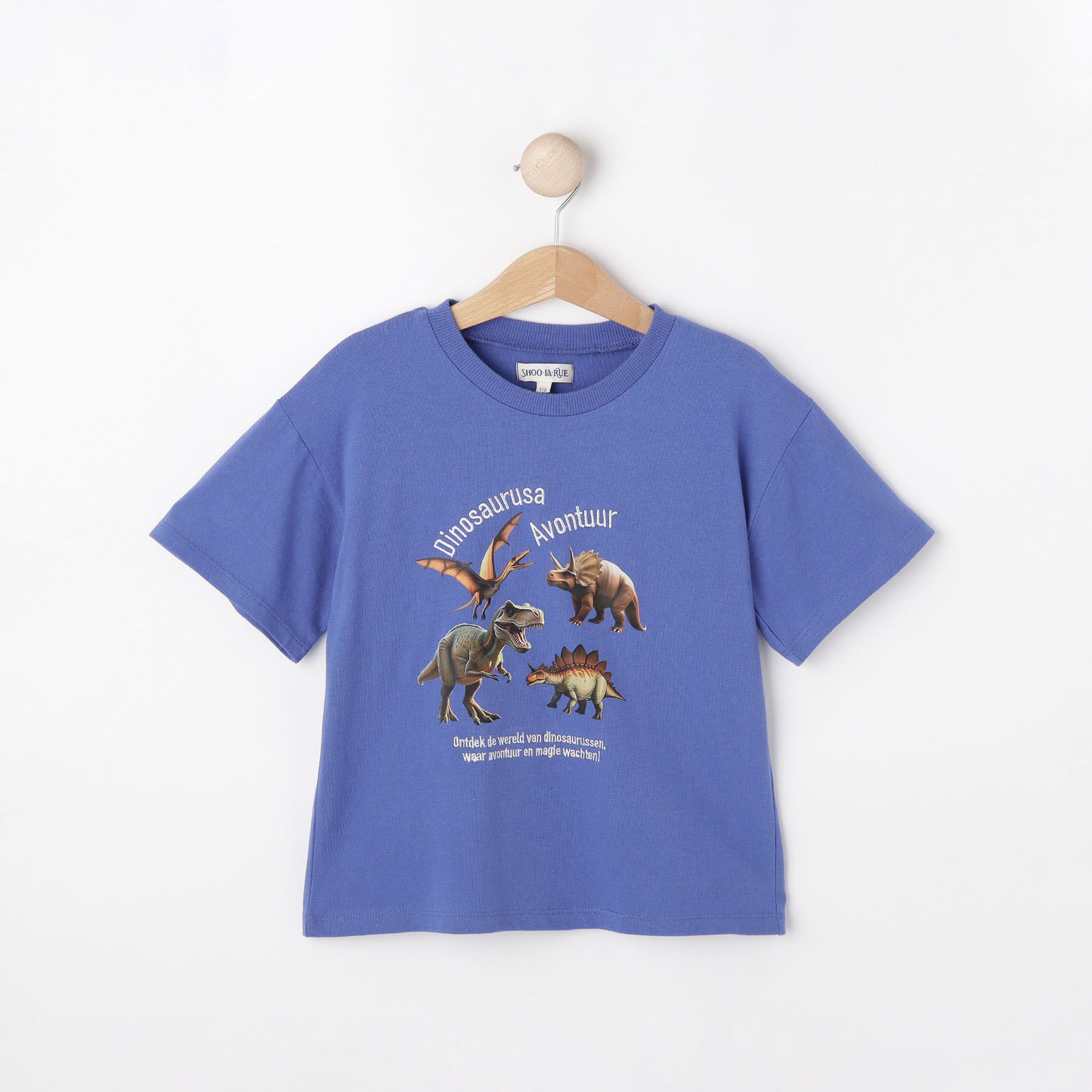SHOO･LA･RUE「【100-150cm】刺繍ロゴ転写プリントBOYSTシャツ」|Tシャツ・カットソー|ブルー(093)