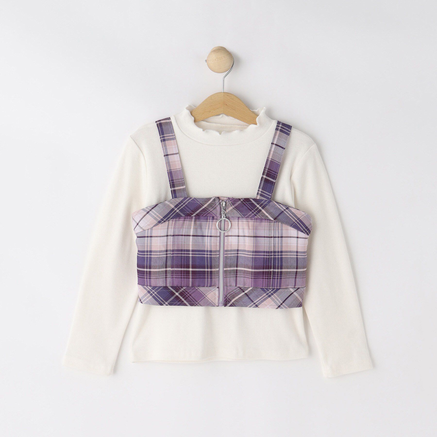 SHOO･LA･RUE「【110-140cm】ビスチェ付きトップス」|その他|ラベンダー(180)