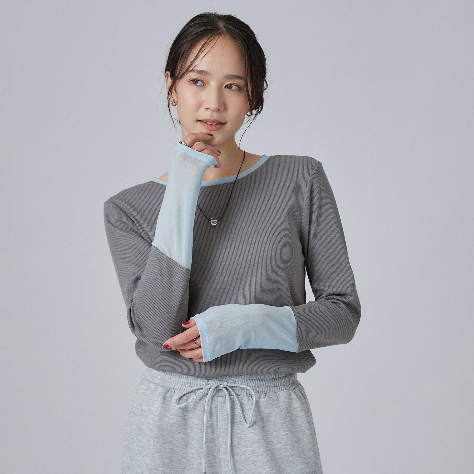 SHOO･LA･RUE「【S-LL/洗濯機可】レイヤードの幅広がる お袖チュールトップス」|Tシャツ・カットソー|