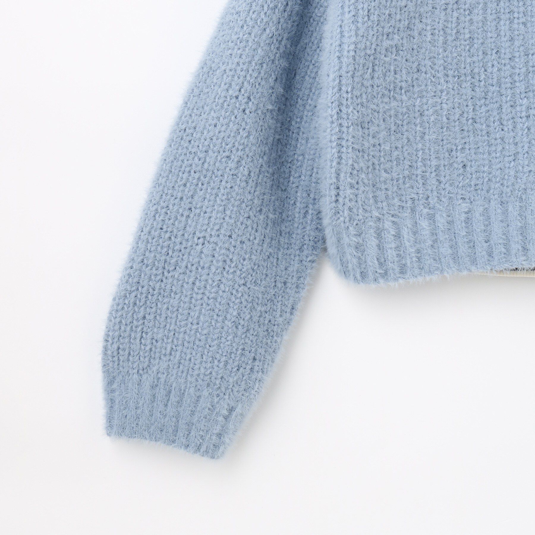 SHOO･LA･RUE「【120-150cm/2点セット】ボーダートップスシャギーカーデセット」|カーディガン|