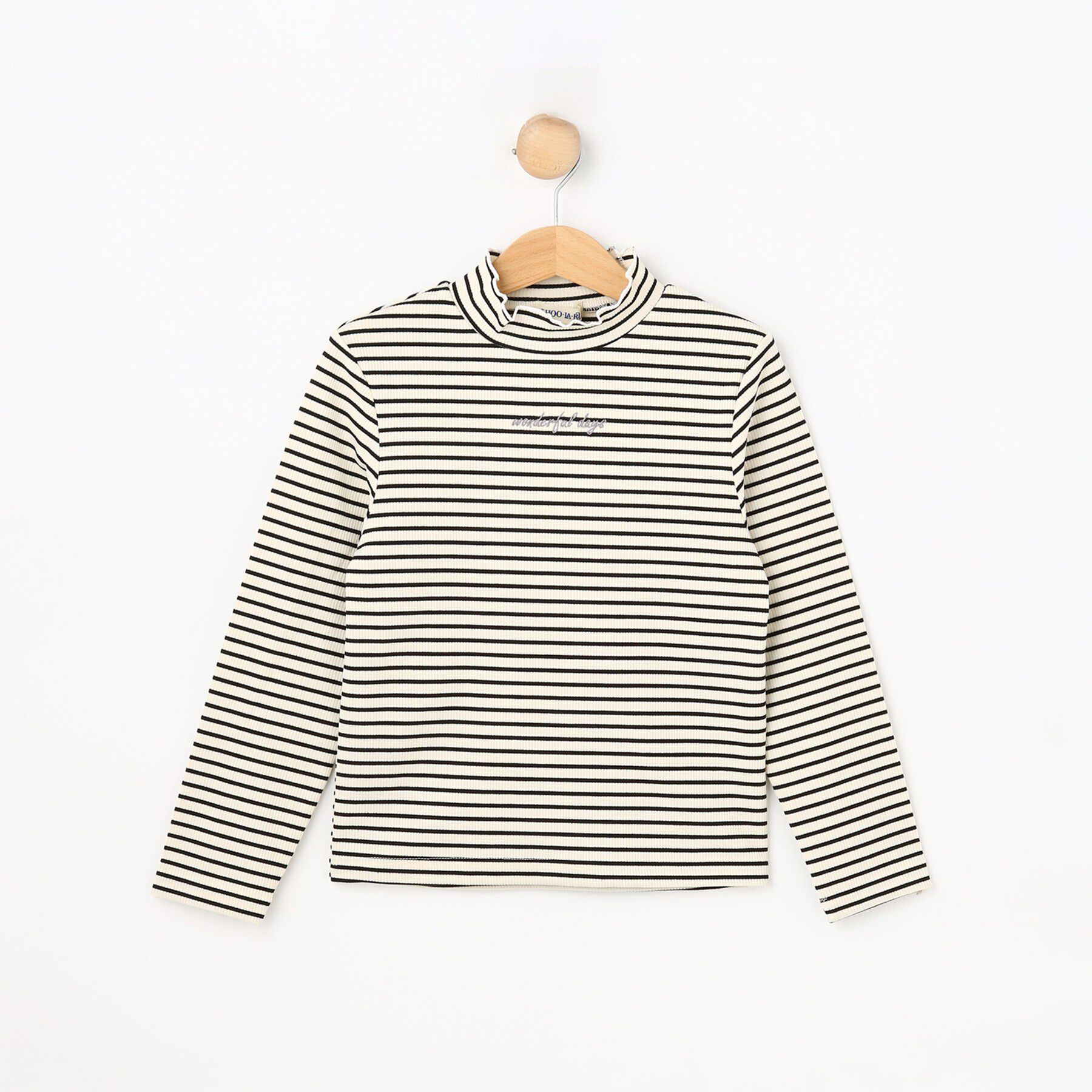 SHOO･LA･RUE「【120-150cm/2点セット】ボーダートップスシャギーカーデセット」|カーディガン|