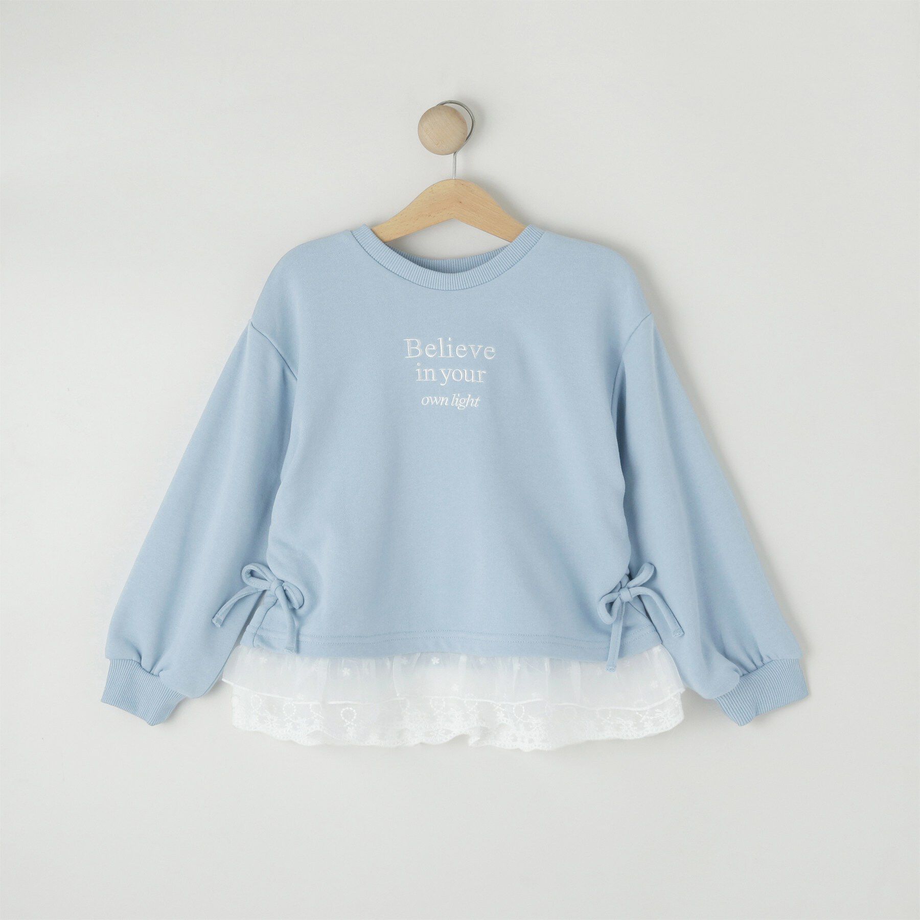 SHOO･LA･RUE「【120-150cm】レースデザインスウェット」|その他|サックスブルー(09